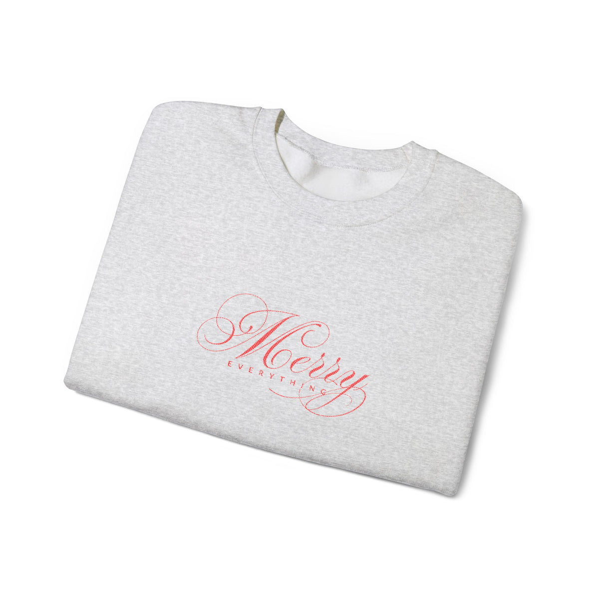 Embroidered Sweatshirt Merry Everything | Christmas Holiday Script Crewneck