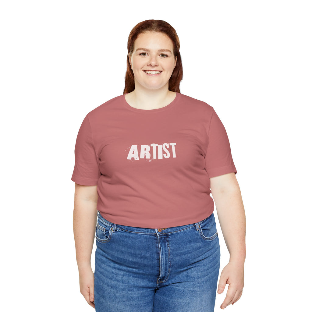 Artist T-Shirt | Minimal Distressed Text Graphic, Short Sleeve Tee