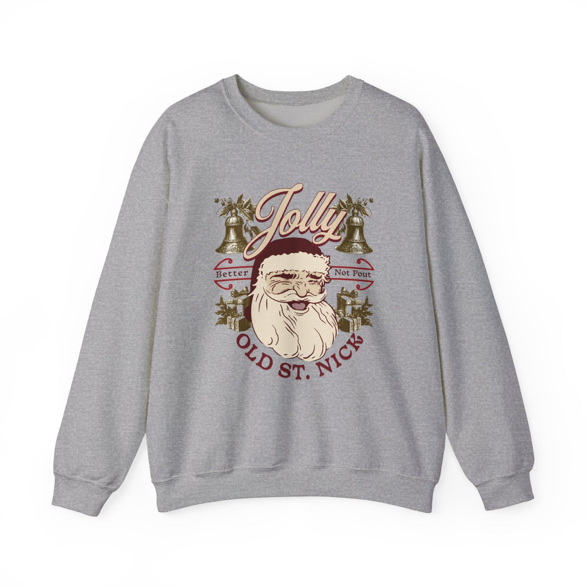 Retro Santa Sweatshirt | Jolly Old St. Nick Santa Holiday Crewneck