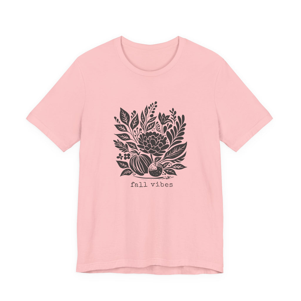 Fall Vibes Botanical Illustration Tee | Autumn Leaf Bouquet T-Shirt