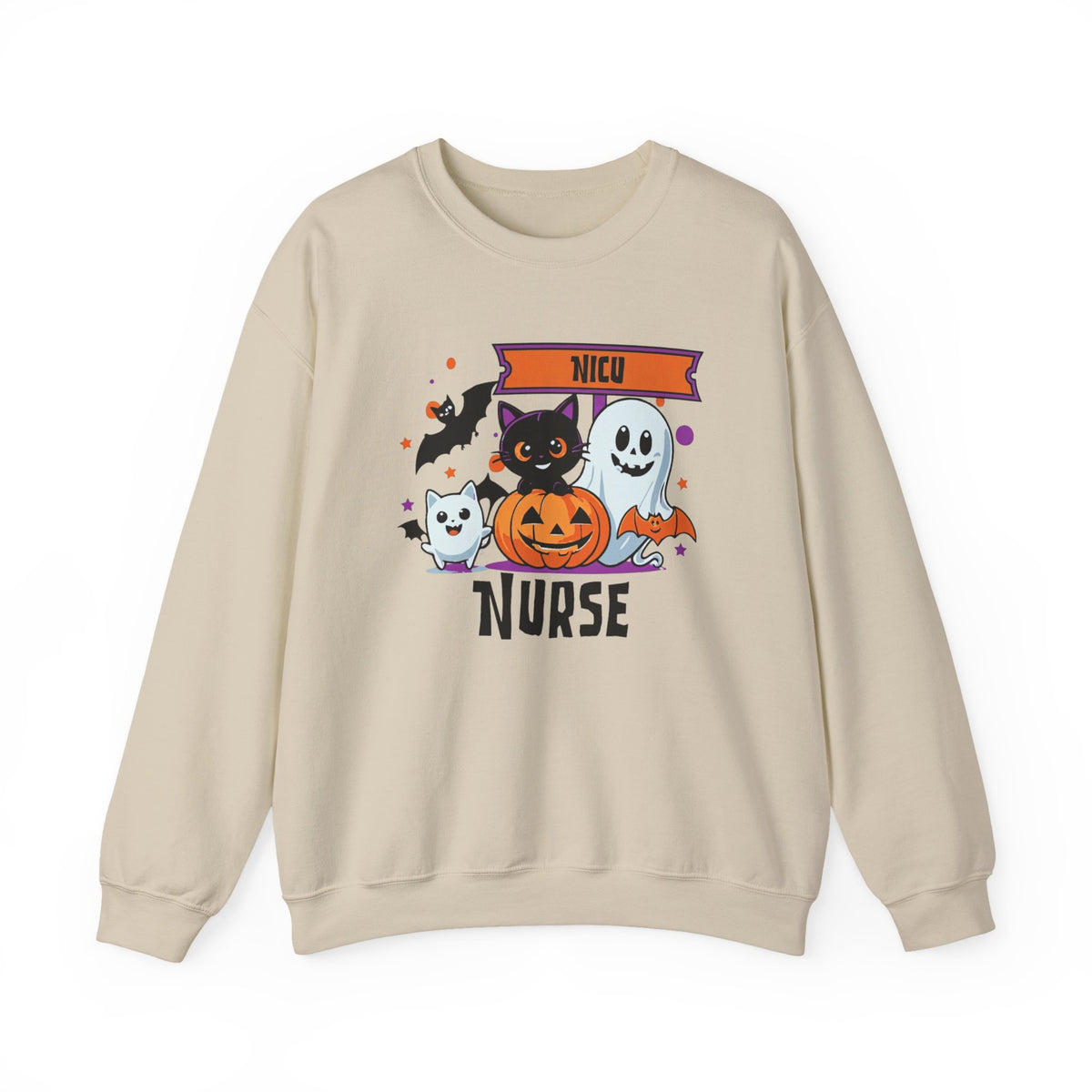 NICU Nurse Halloween sweatshirt | Cute Cat Pumpkin Ghosts