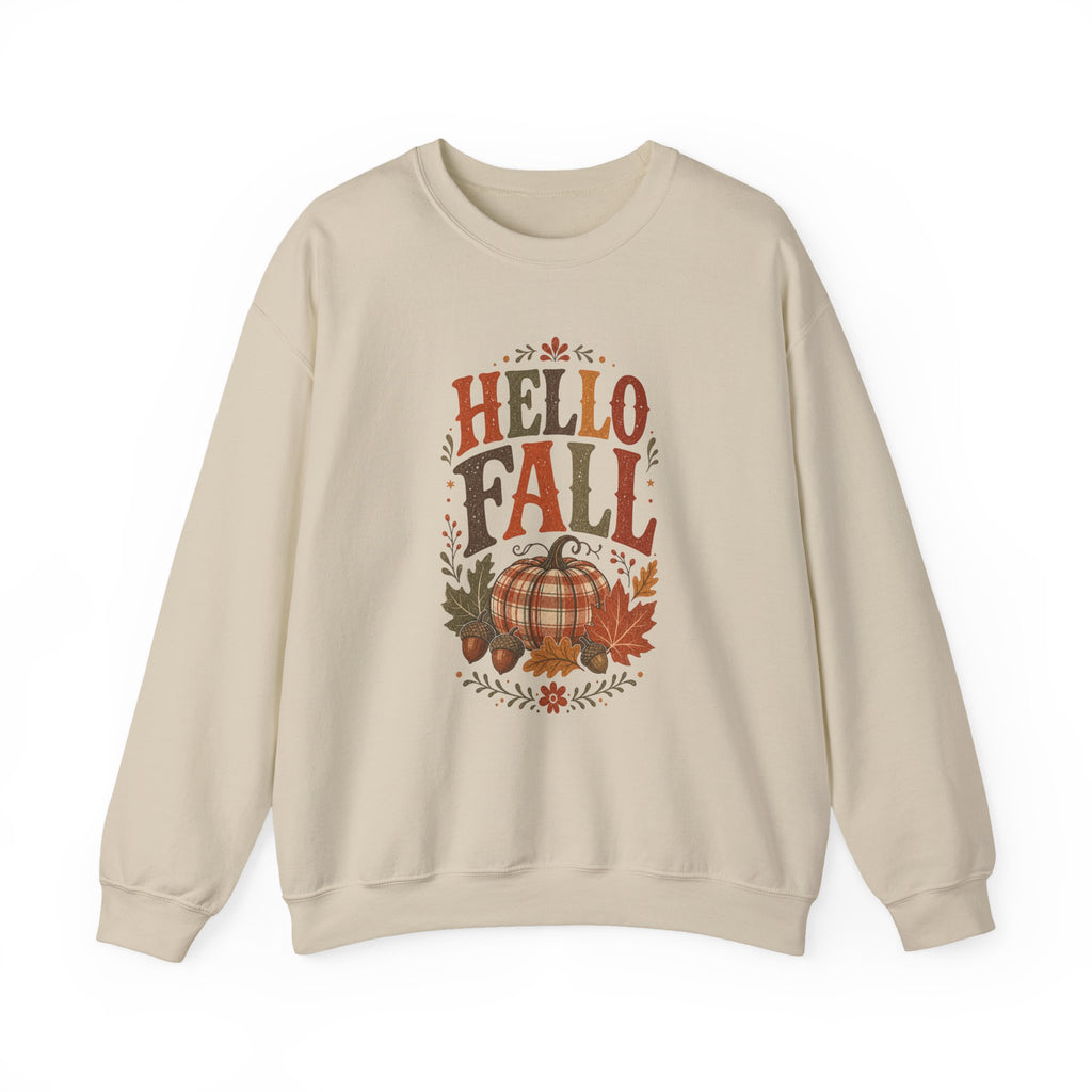 Hello Fall Pumpkin Sweatshirt | Autumn Leaves Crewneck