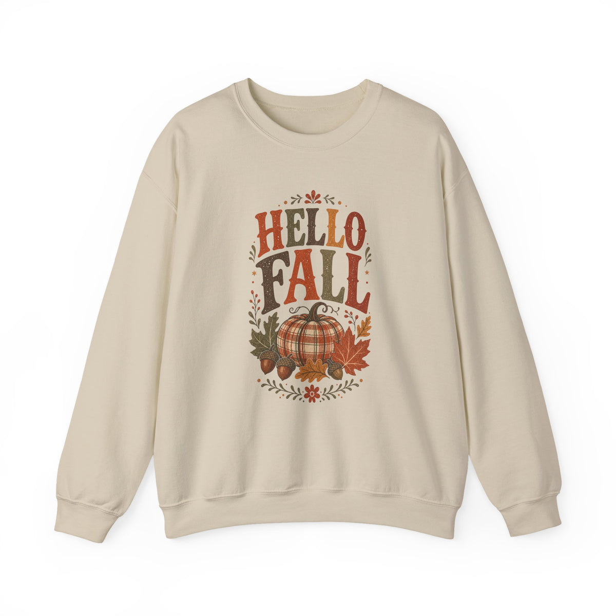 Hello Fall Pumpkin Sweatshirt | Autumn Leaves Crewneck