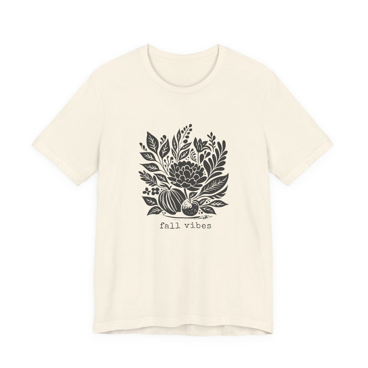 Fall Vibes Botanical Illustration Tee | Autumn Leaf Bouquet T-Shirt