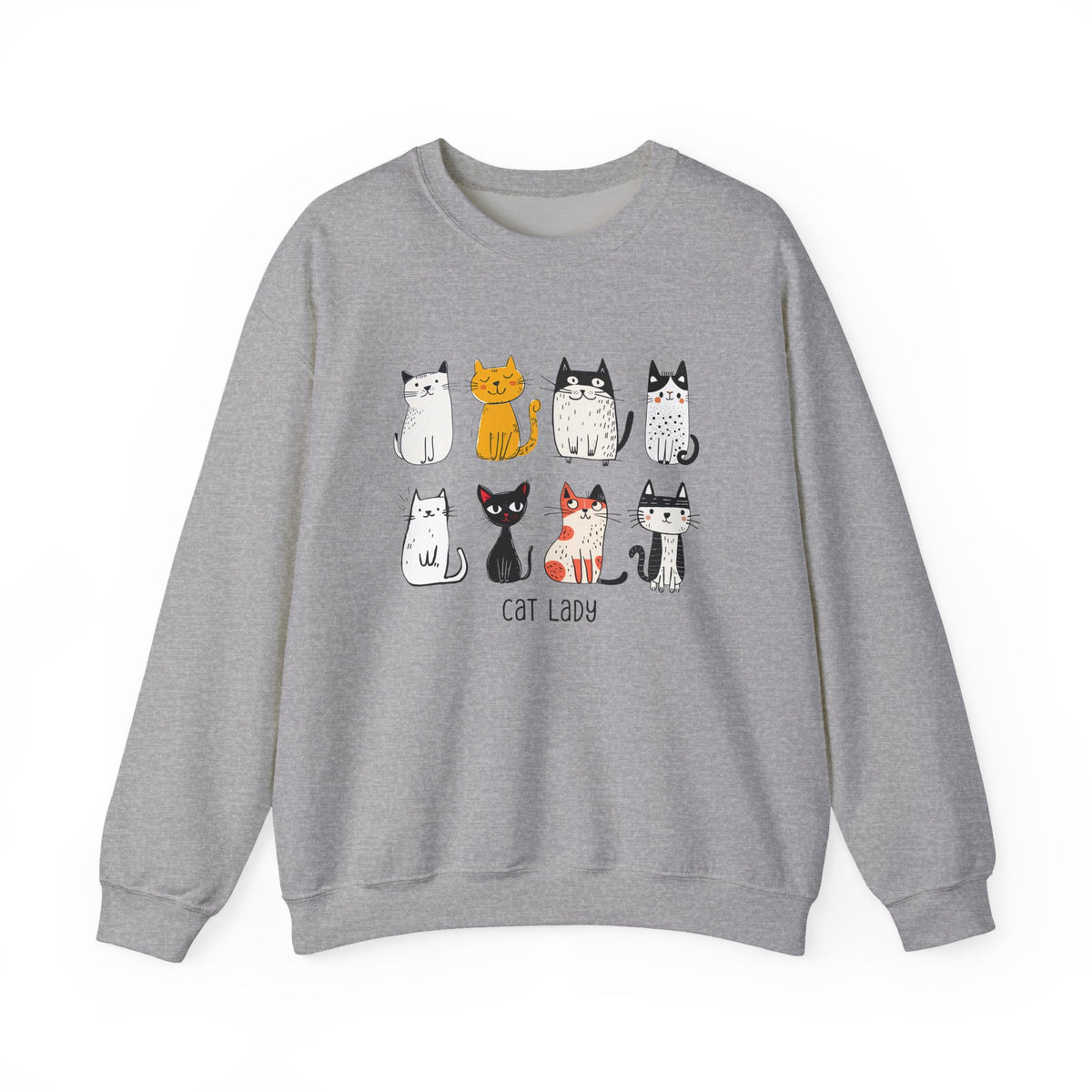 Cute Cat Illustrations Cat Lady Sweatshirt | Cat Lover Crewneck