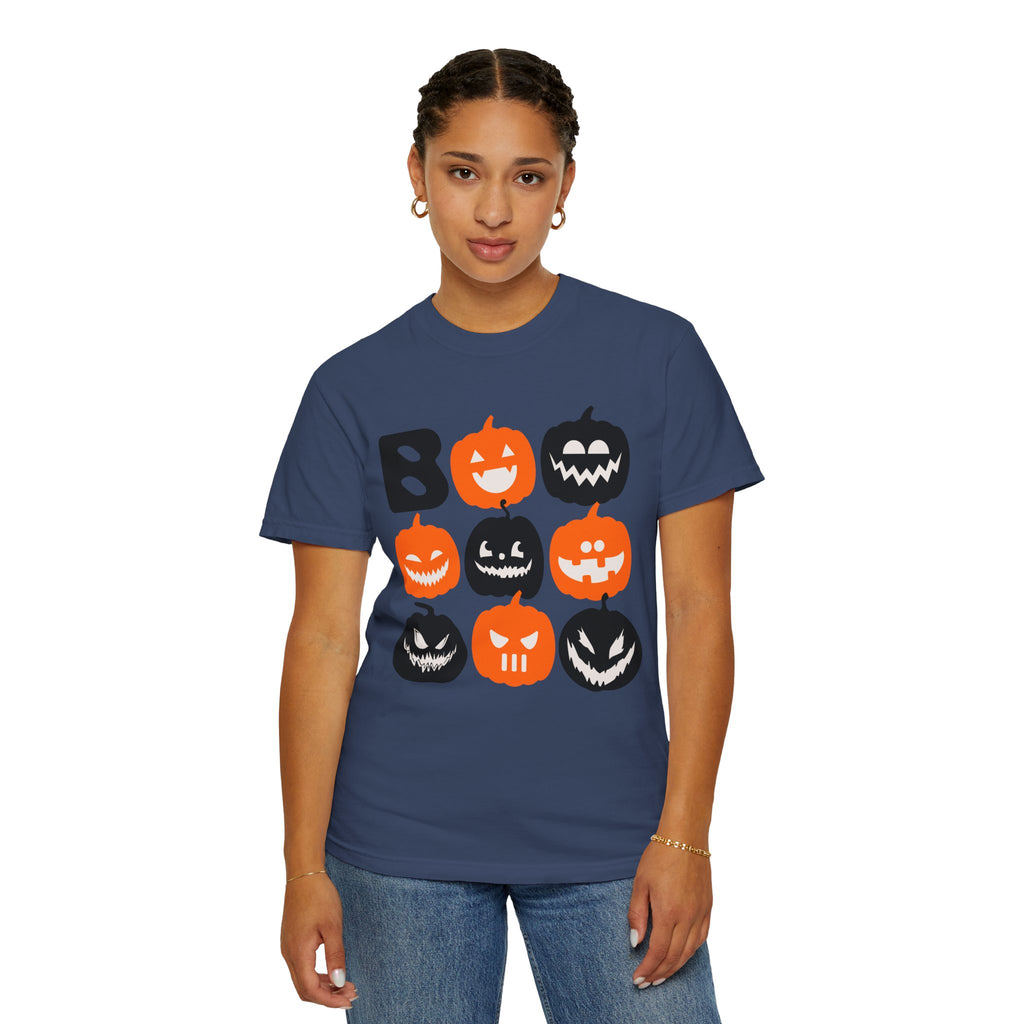 Jack-o-Lantern Faces T-shirt | Halloween Pumpkins Boo Pattern
