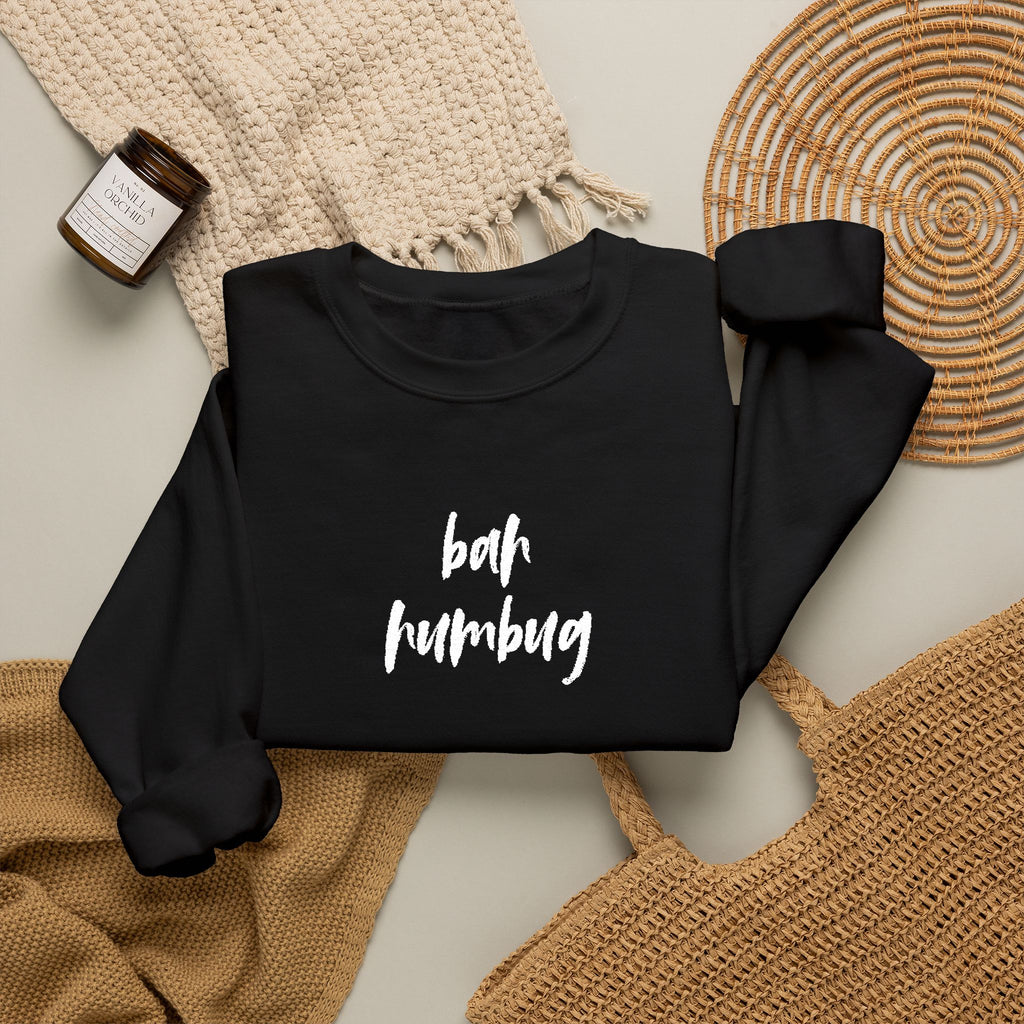 Embroidered Sweatshirt Bah Humbug | Christmas Humor Crewneck
