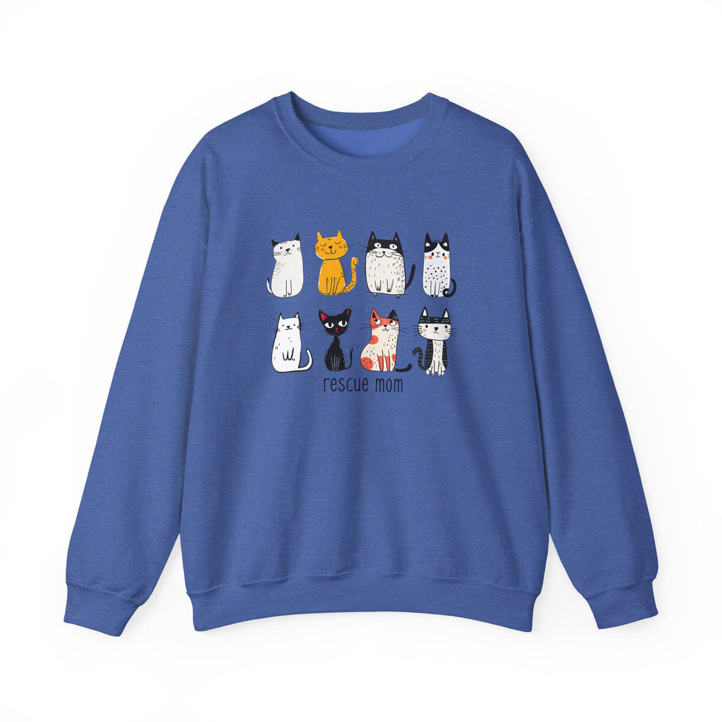 Rescue Mom Cats sweatshirt | Cat Mom Crewneck, Animal Rescue Shirt