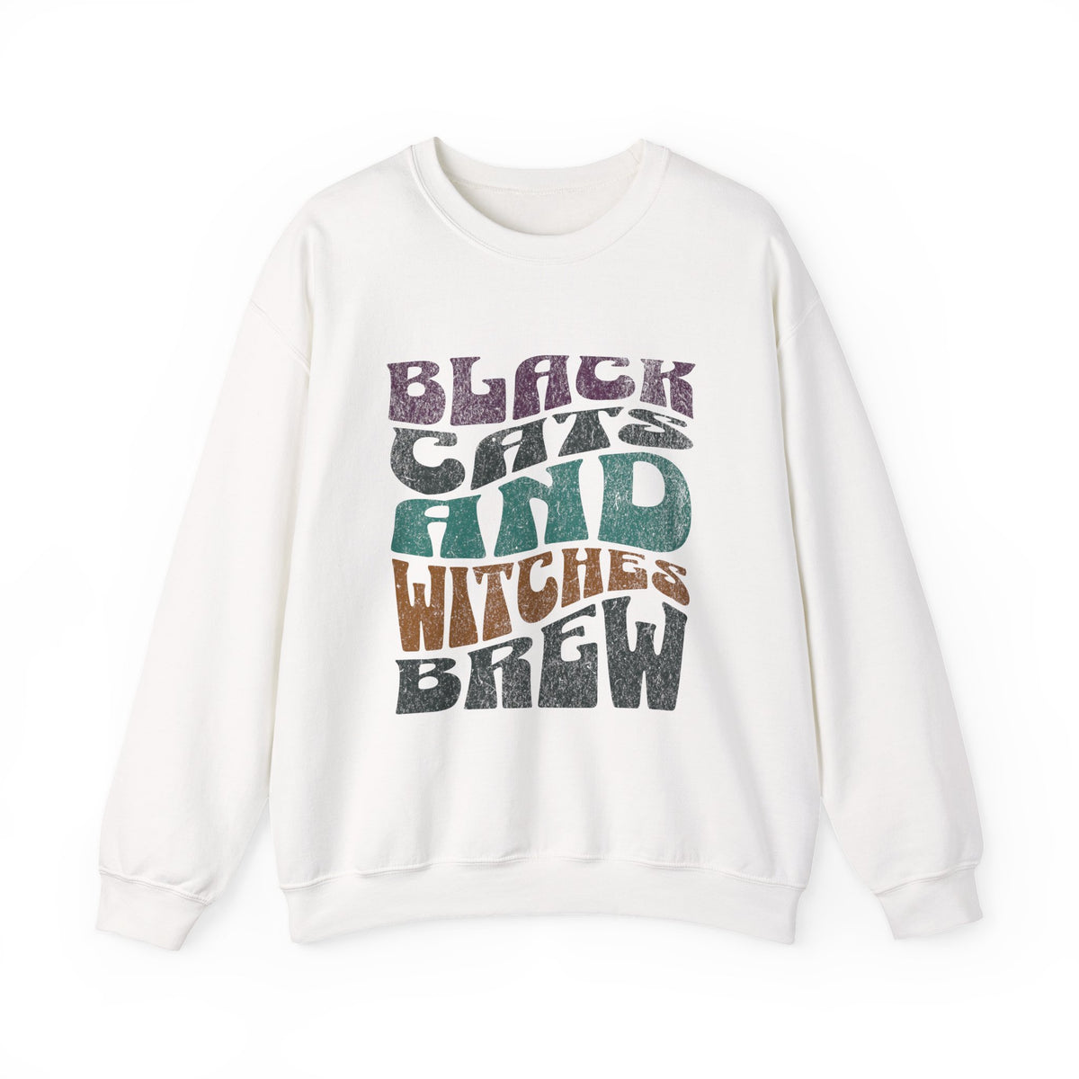 Black Cats and Witches Brew Sweatshirt | Halloween Graphic Crewneck