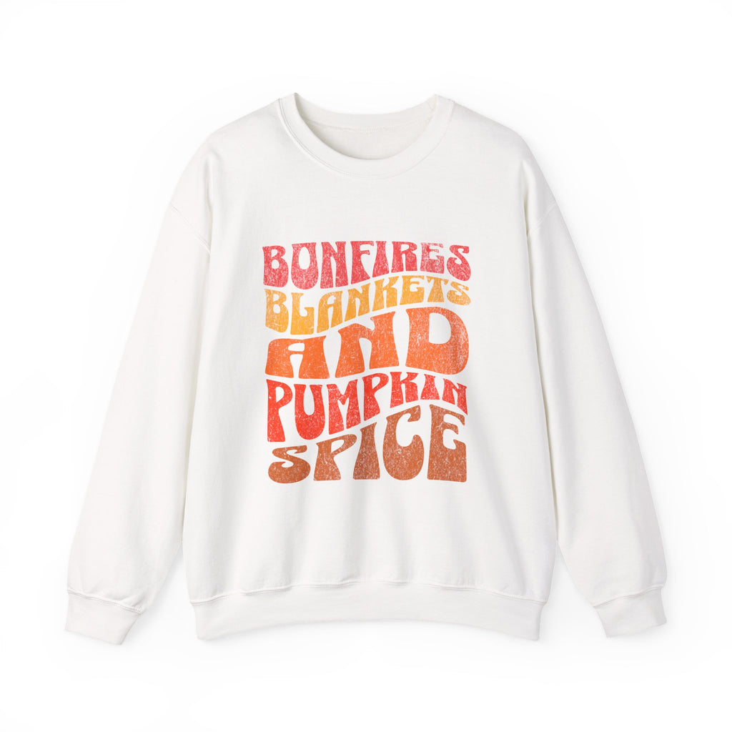 Bonfires Blankets and Pumpkin Spice Sweatshirt | Fall Cozy Typography