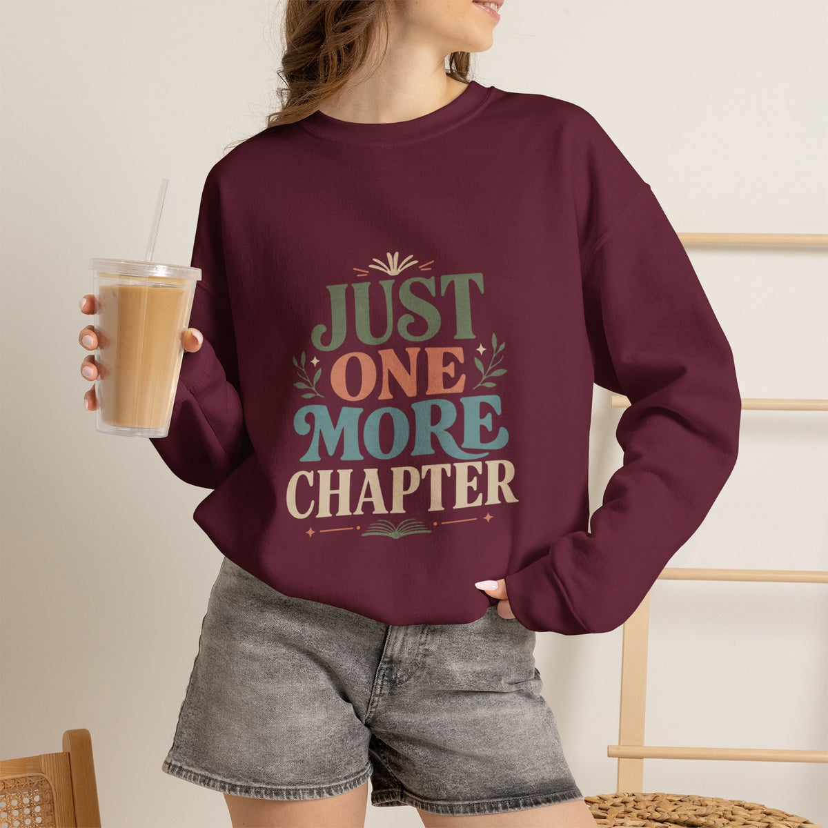 Just One More Chapter Sweatshirt | Book Lover Reading Crewneck
