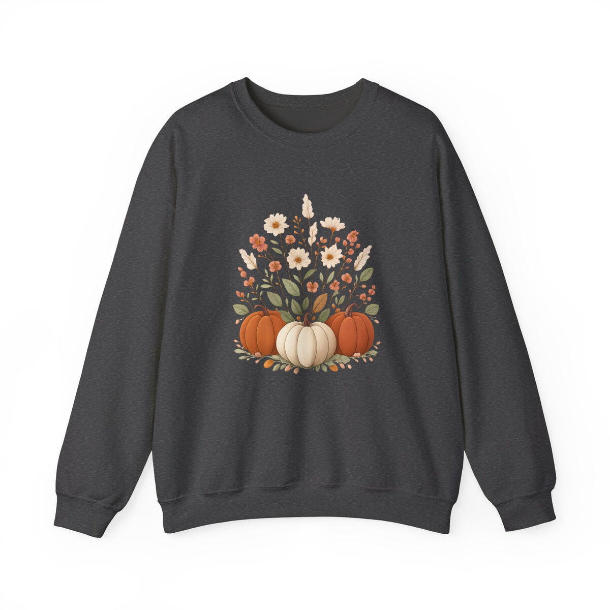 Autumn Floral Pumpkins Sweatshirt | Fall Harvest Pumpkin Crewneck