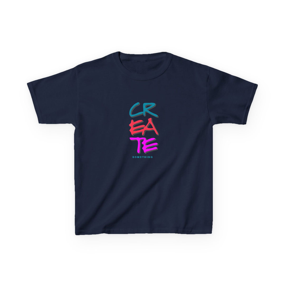 Create Text Graphic Kids Tee | Colorful Brushstroke Typography