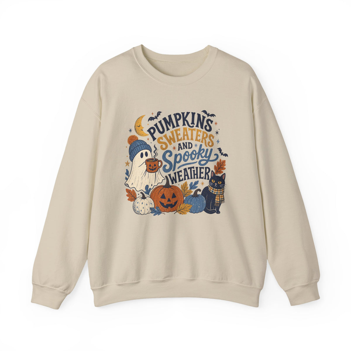 Pumpkins Sweaters and Spooky Weather Crewneck Sweatshirt | Halloween Autumn Cozy