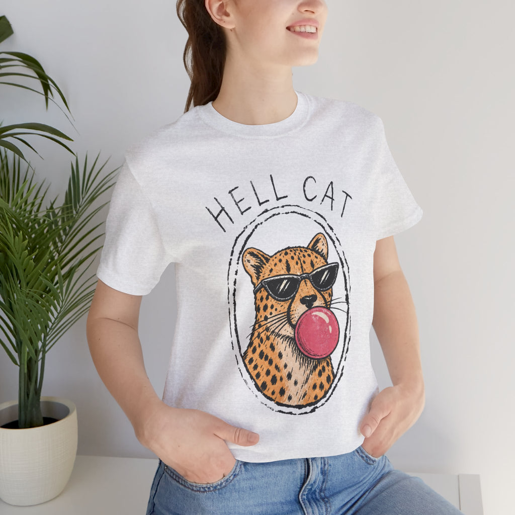 Hell Cat with Sunglasses and Bubblegum T-Shirt | Funny Cat Tee