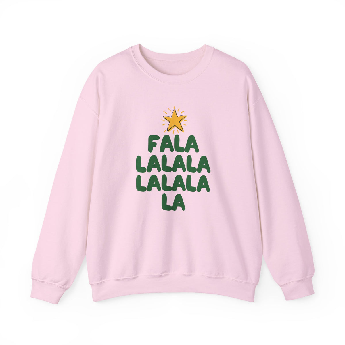 Christmas Sweatshirt Tree Design| Festive Cute Fala Lalala Christmas Tree with Star Crewneck