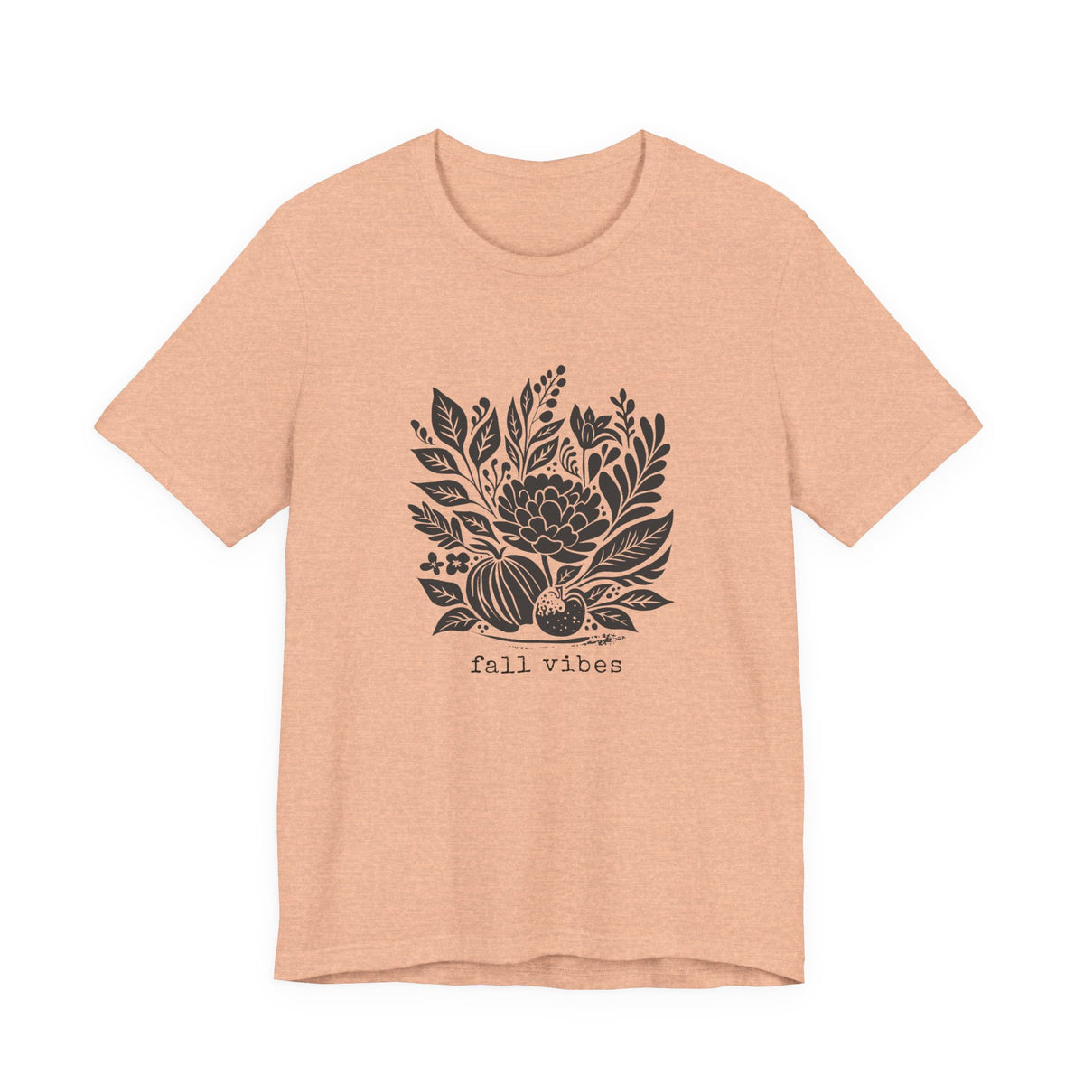 Fall Vibes Botanical Illustration Tee | Autumn Leaf Bouquet T-Shirt