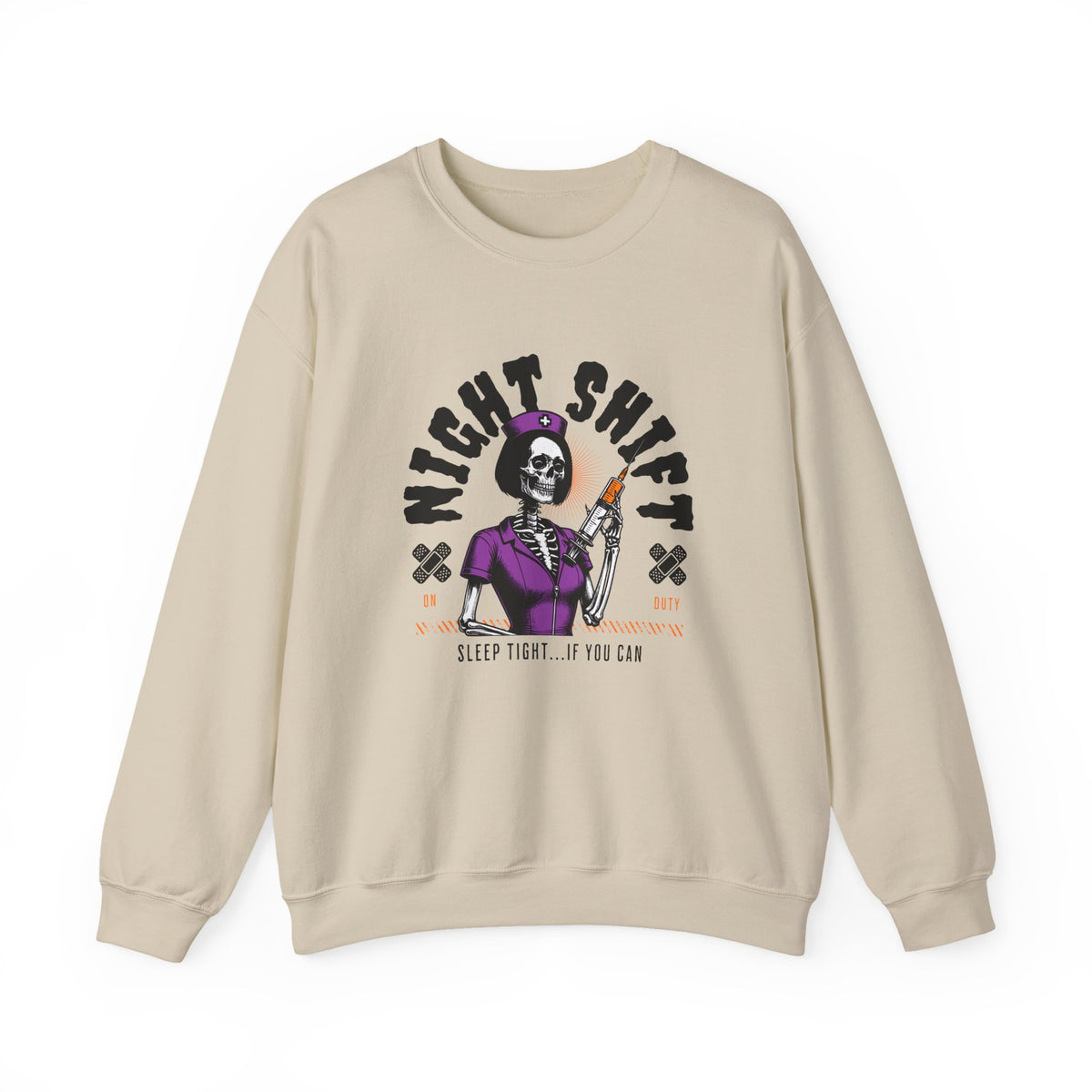 Nurse Sweatshirt Night Shift Skeleton | Sleep Tight If You Can