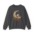 Skull Crescent Moon Floral Sweatshirt | Gothic Boho Moon Skull