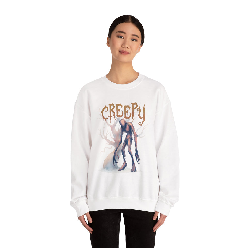 Creepy Monster Illustration Sweatshirt | Halloween Spooky Horror Crewneck