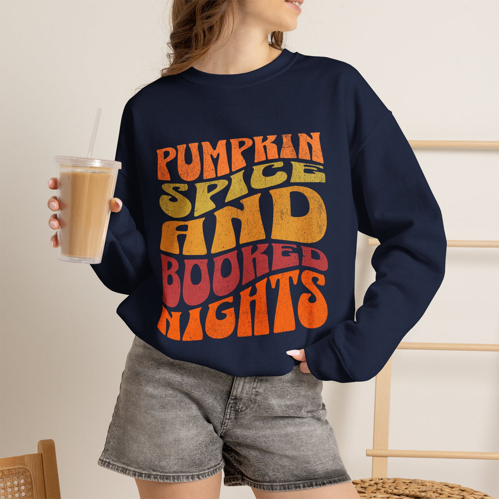 Pumpkin Spice and Booked Nights Sweatshirt | Fall Reading Vibes