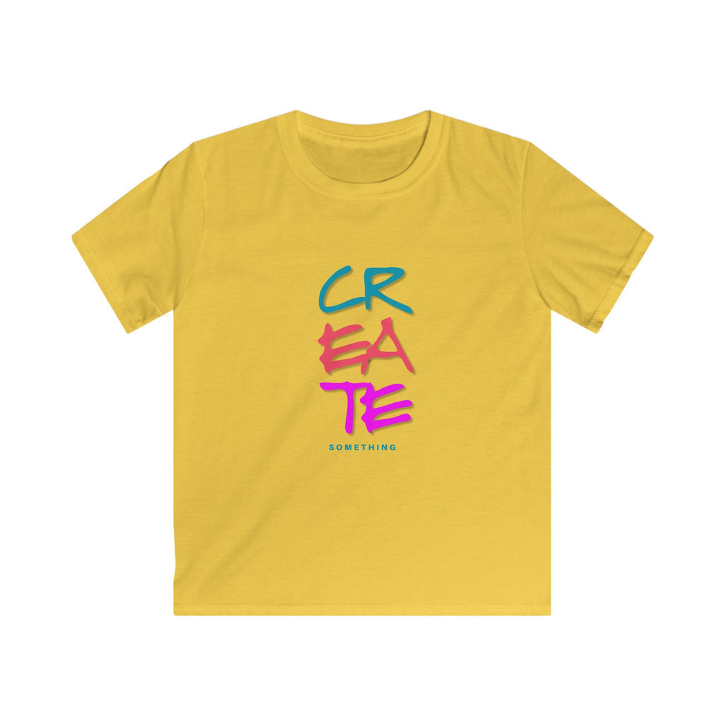 Create Something Kids Tee | Colorful Brush Lettering, Art Encouragement