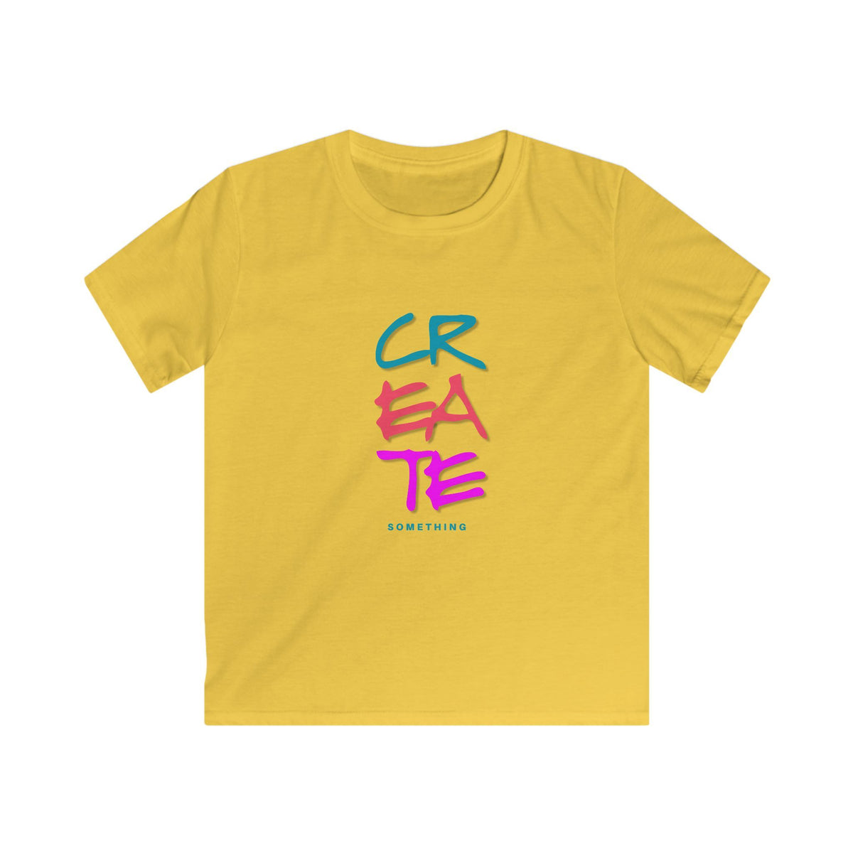 Create Something Kids Tee | Colorful Brush Lettering, Art Encouragement