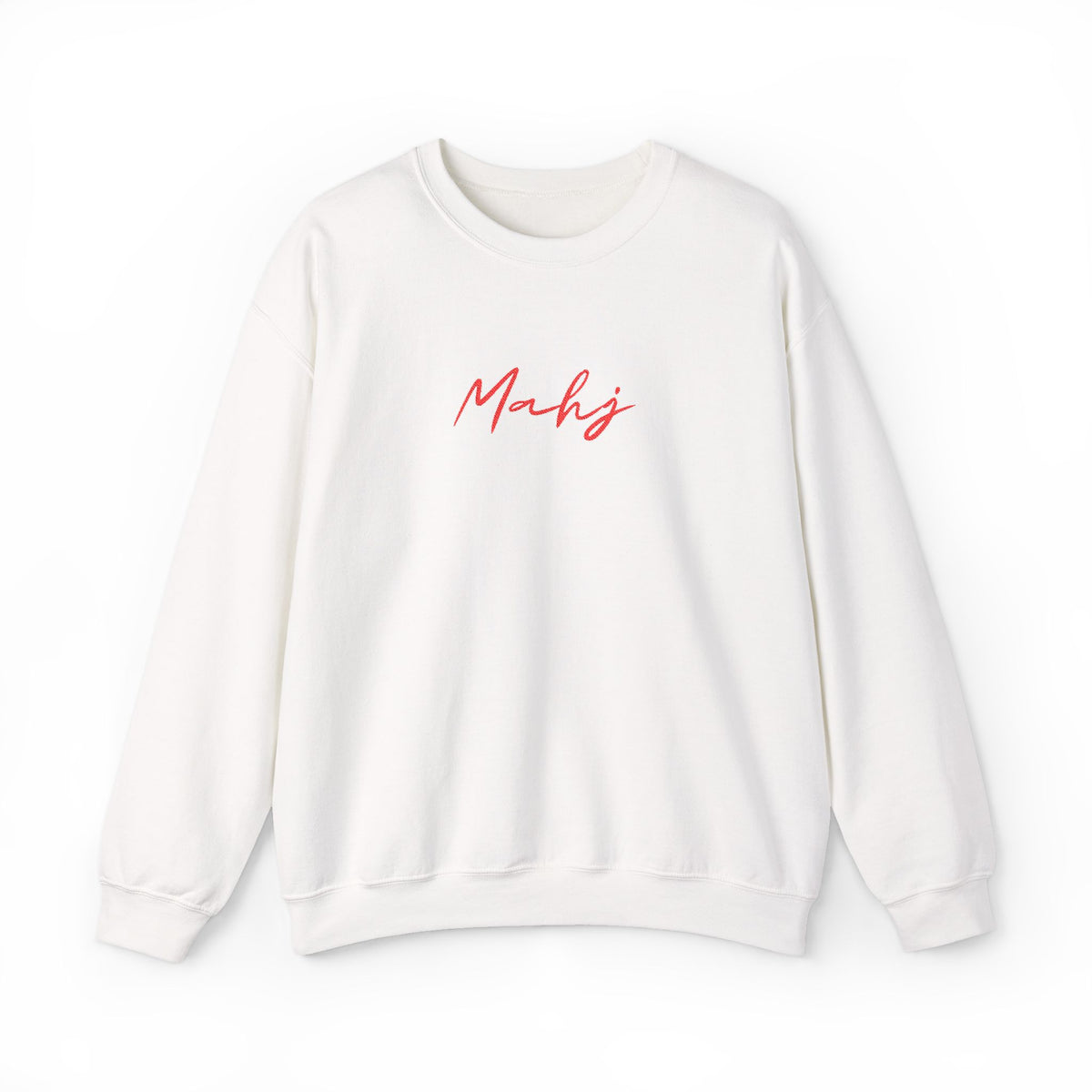 Embroidered Sweatshirt Mahj | Mahjong Minimal Script Crewneck