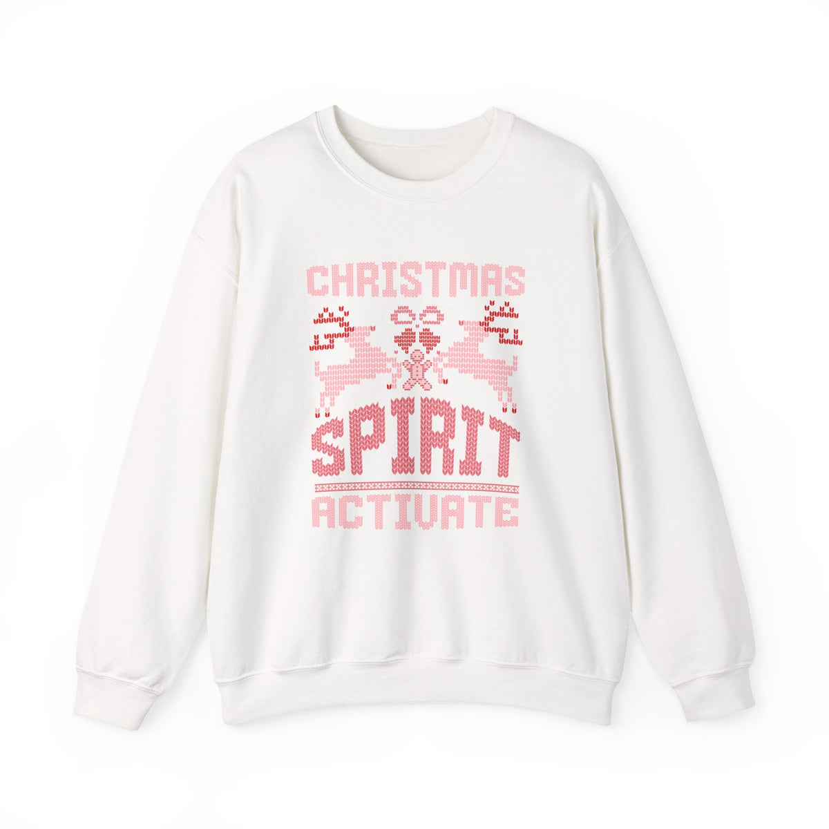 Christmas Sweatshirt Retro Pixel Reindeer Design | Christmas Spirit Activate Crewneck
