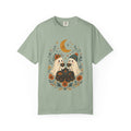 Ghost Couple Fall Halloween Tea Party T-shirt | Cute Ghosts, Moon, Autumn Floral Illustration