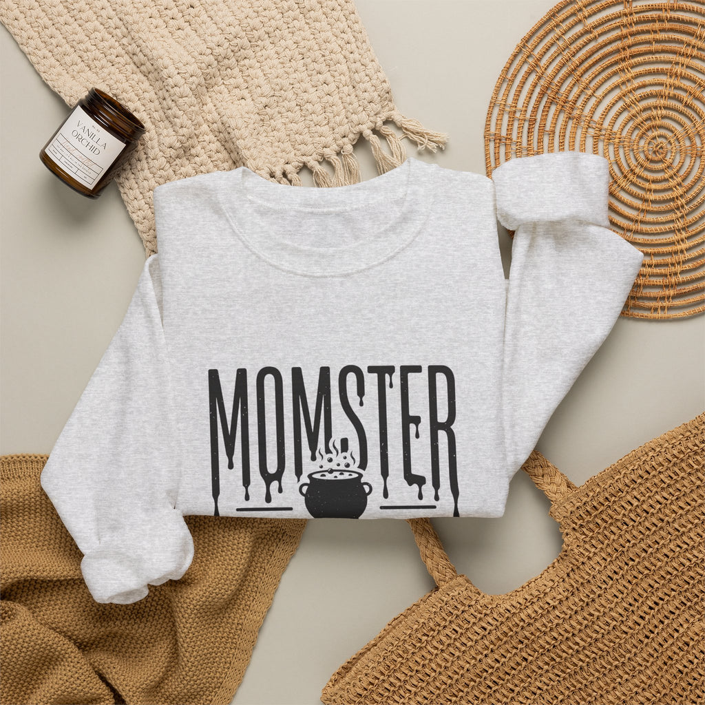 Momster Halloween Sweatshirt | spooky scary witch cauldron mom graphic