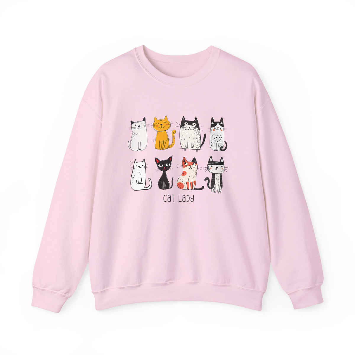 Cute Cat Illustrations Cat Lady Sweatshirt | Cat Lover Crewneck
