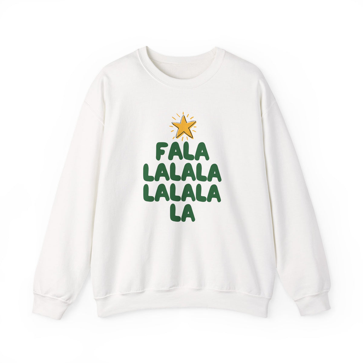 Christmas Sweatshirt Tree Design| Festive Cute Fala Lalala Christmas Tree with Star Crewneck