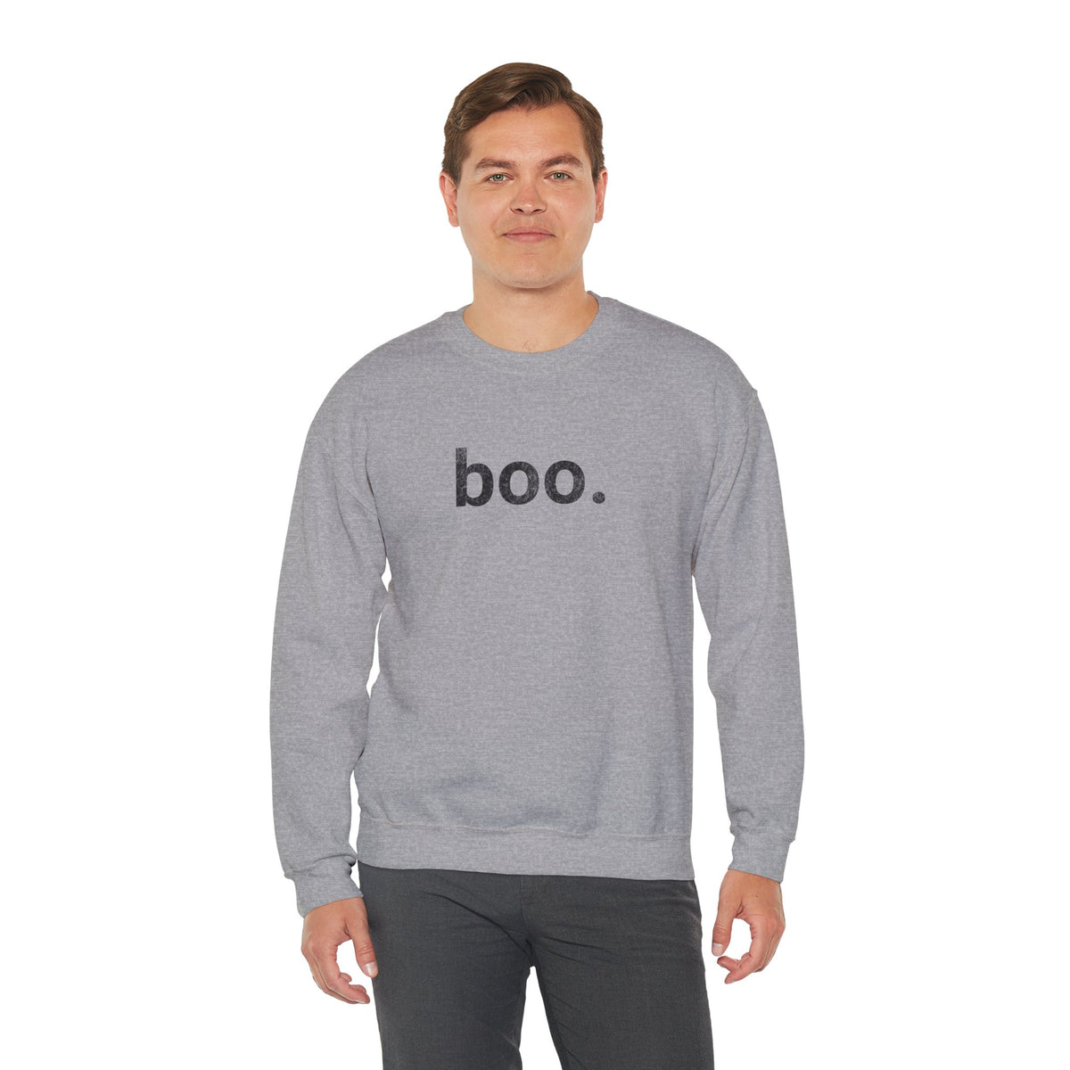 boo distressed sweatshirt | Minimal Halloween Text Design