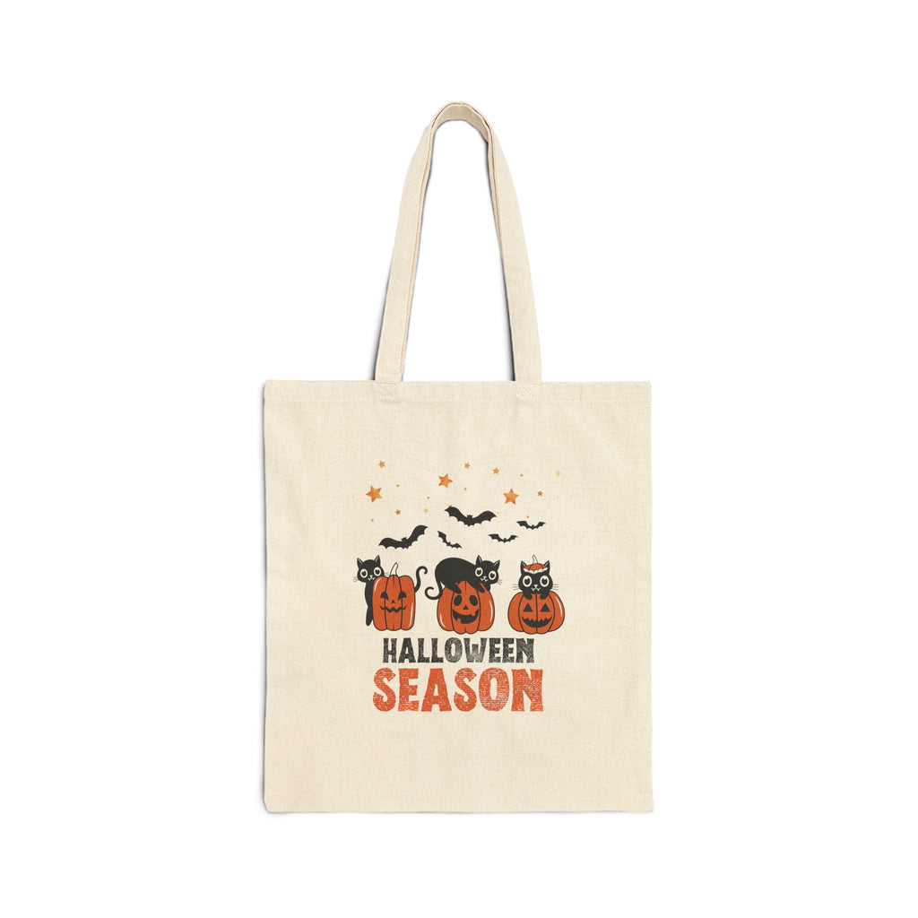 Halloween Season pumpkin black cats bats tote | Jack-O'-Lanterns, Bats & Stars Canvas Tote
