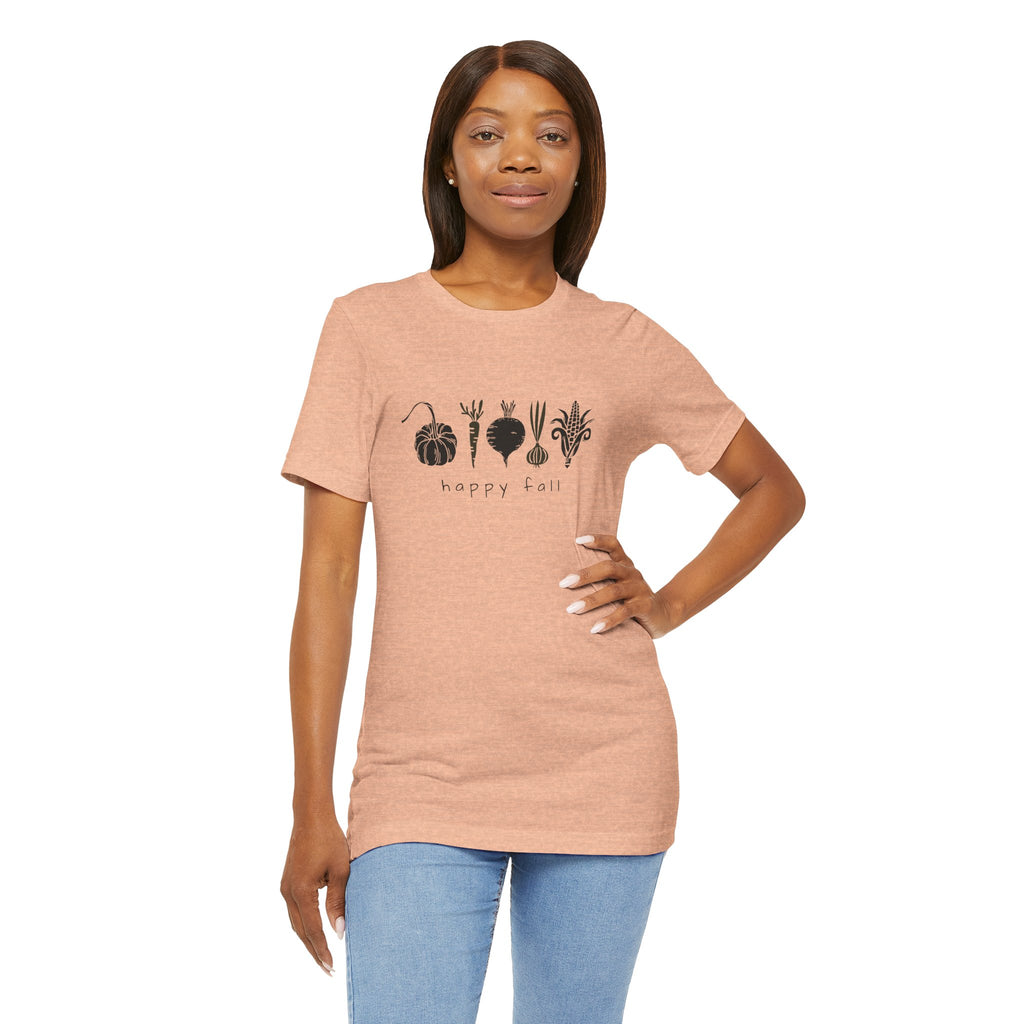 Happy Fall pumpkin beet corn illustrations T-Shirt | Fall harvest tee