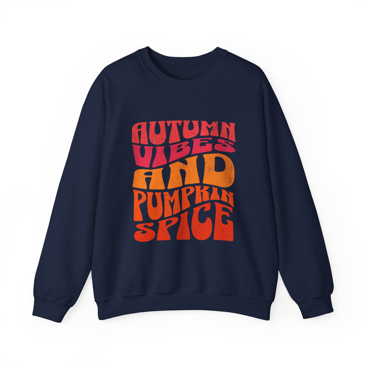Autumn Vibes and Pumpkin Spice Sweatshirt | Fall Typography Crewneck