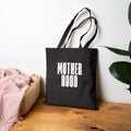 MOTHERHOOD tote bag | bold white text cotton canvas