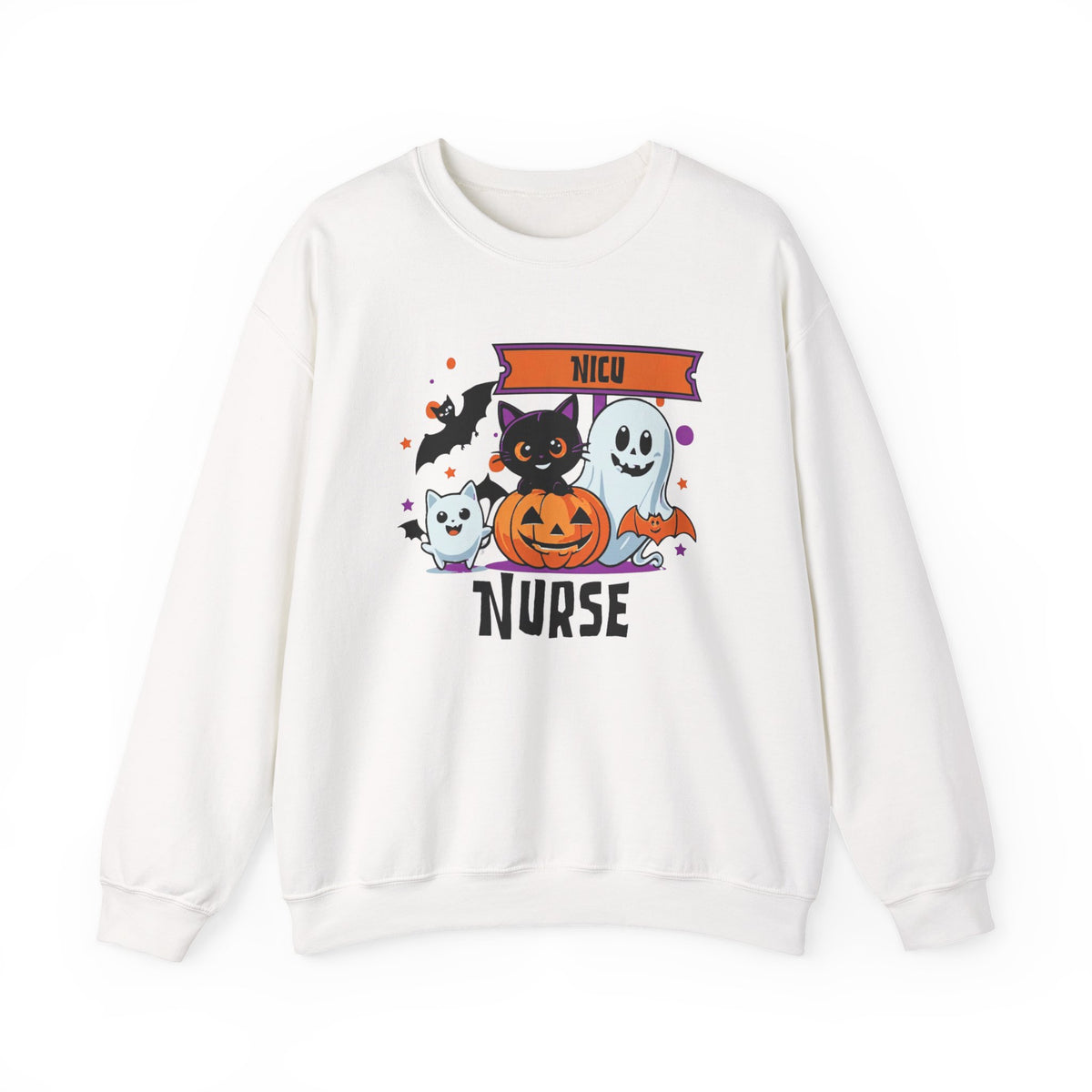 NICU Nurse Halloween sweatshirt | Cute Cat Pumpkin Ghosts