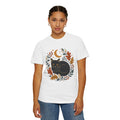 Black Cat Fall Wreath Comfort Colors T-shirt | Crescent Moon, Autumn Leaves