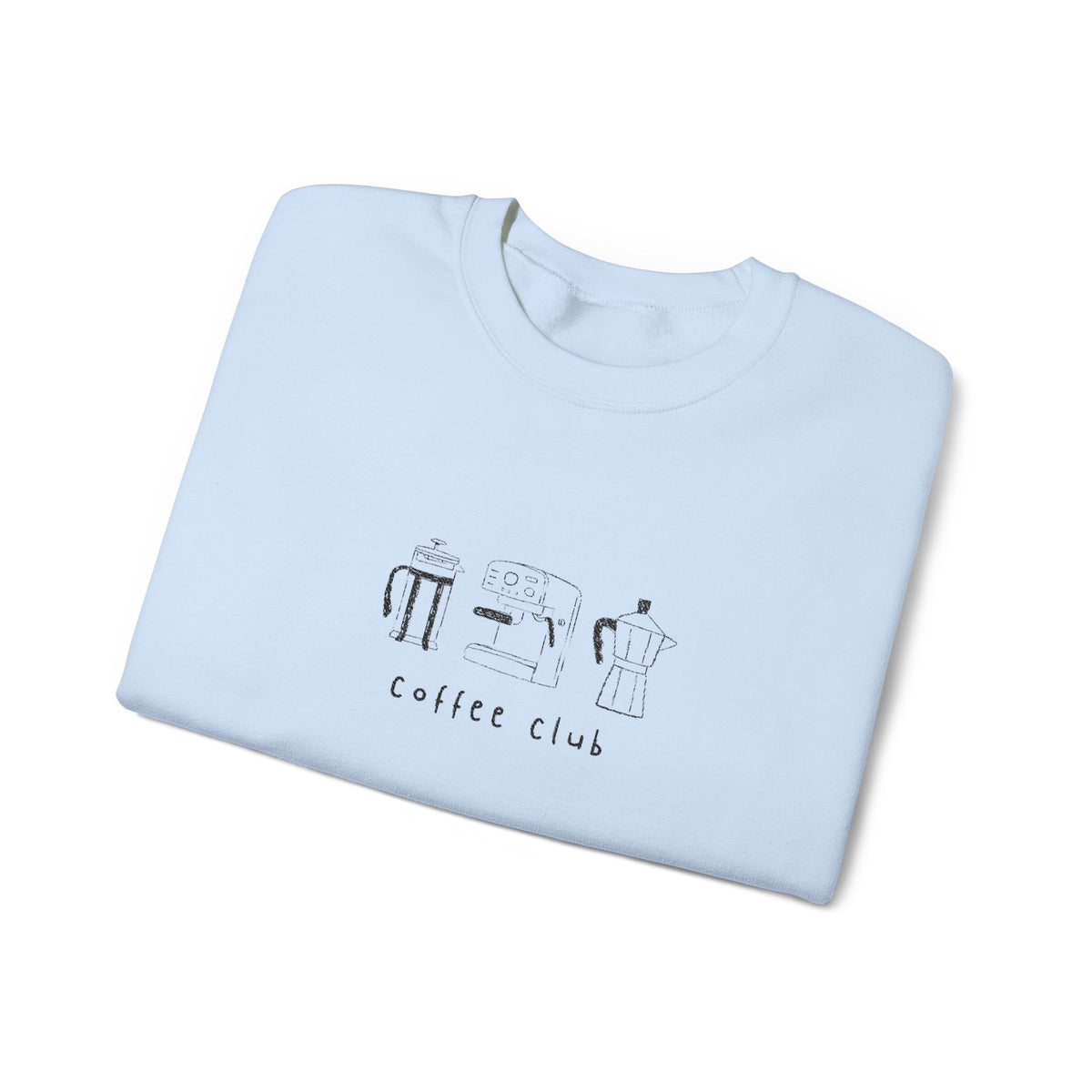 Embroidered Sweatshirt Coffee Club | Minimalist Coffee Makers Graphic Crewneck