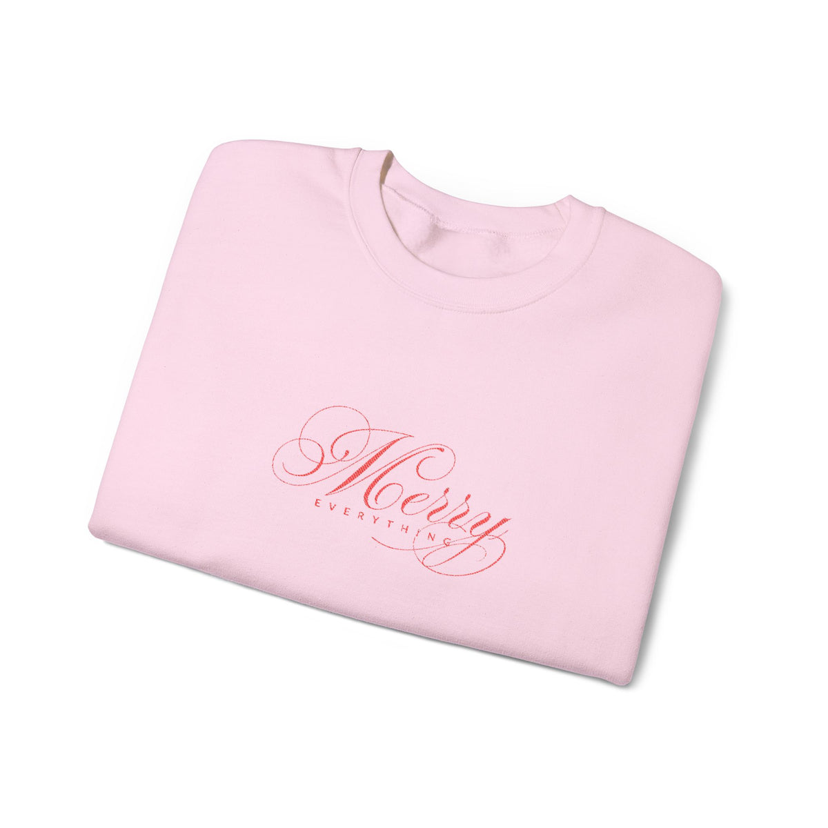 Embroidered Sweatshirt Merry Everything | Christmas Holiday Script Crewneck