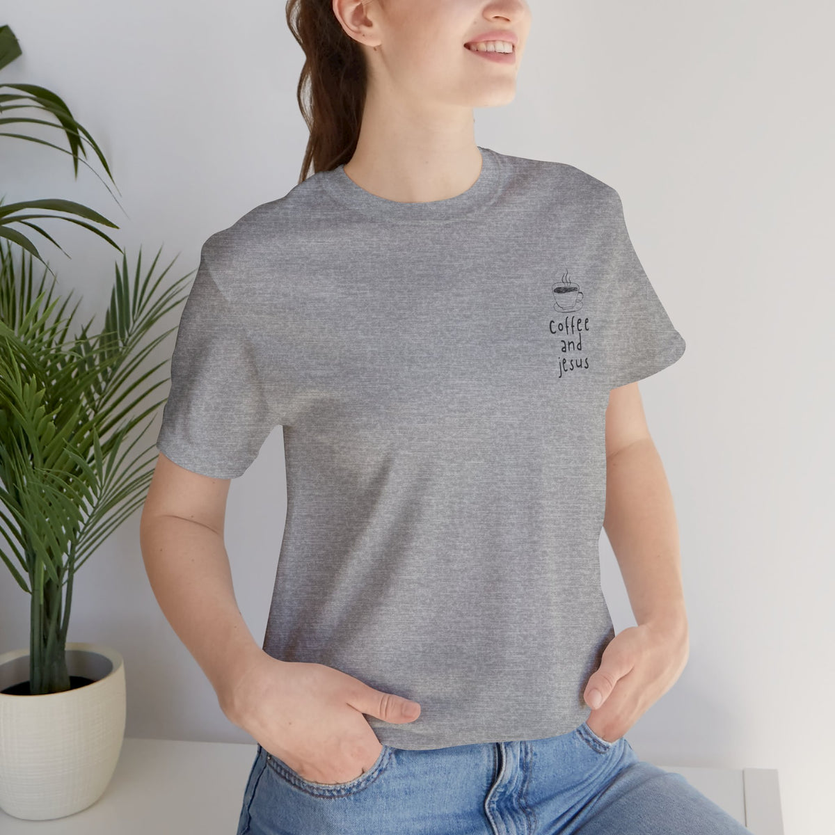 Coffee and Jesus Tee | Minimal Coffee Cup Christian Shirt