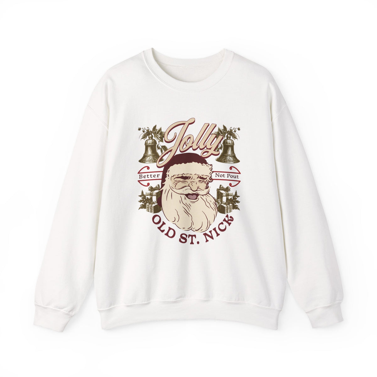 Retro Santa Sweatshirt | Jolly Old St. Nick Santa Holiday Crewneck