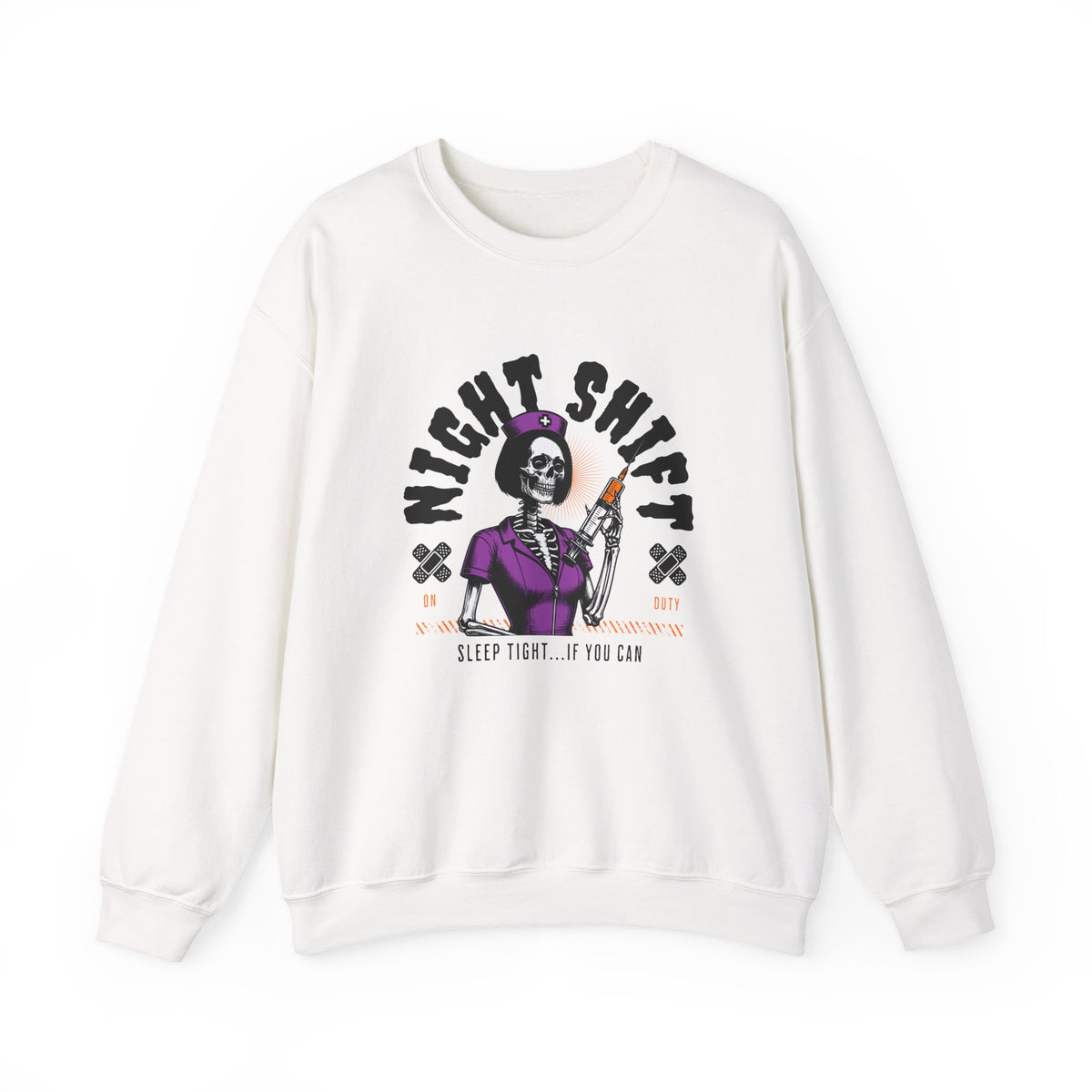 Nurse Sweatshirt Night Shift Skeleton | Sleep Tight If You Can