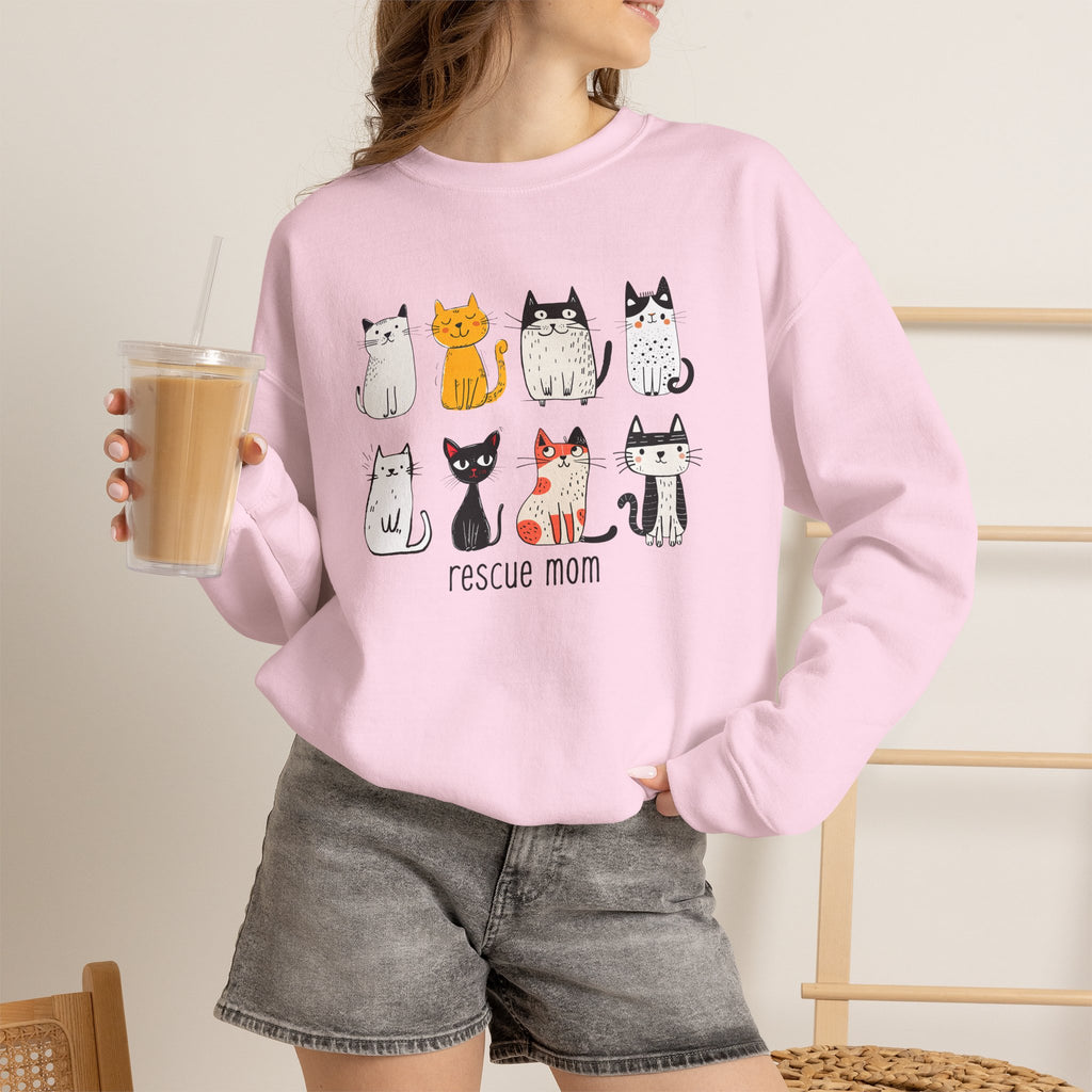 Rescue Mom Cats sweatshirt | Cat Mom Crewneck, Animal Rescue Shirt