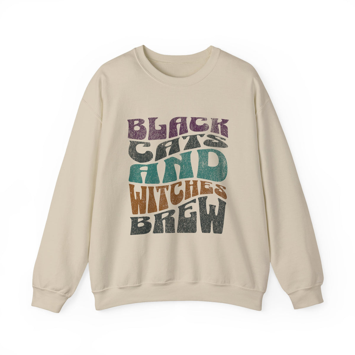 Black Cats and Witches Brew Sweatshirt | Halloween Graphic Crewneck