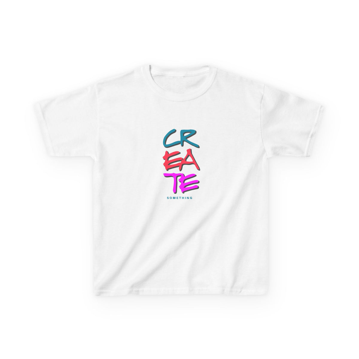 Create Text Graphic Kids Tee | Colorful Brushstroke Typography