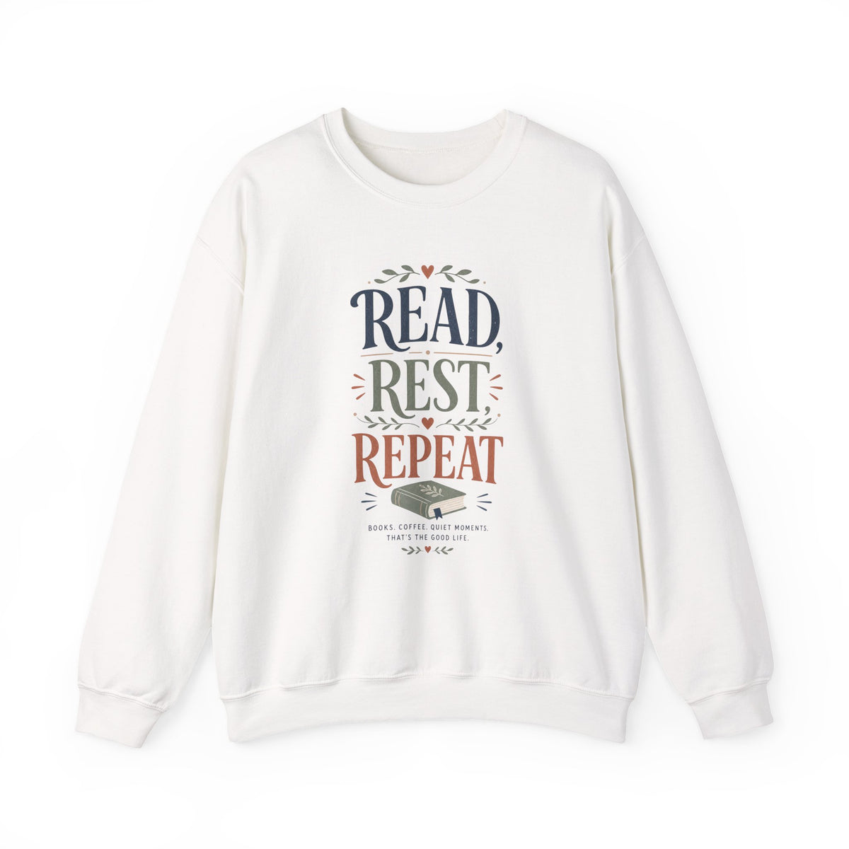 Read Rest Repeat sweatshirt | Reading cozy book lover apparel