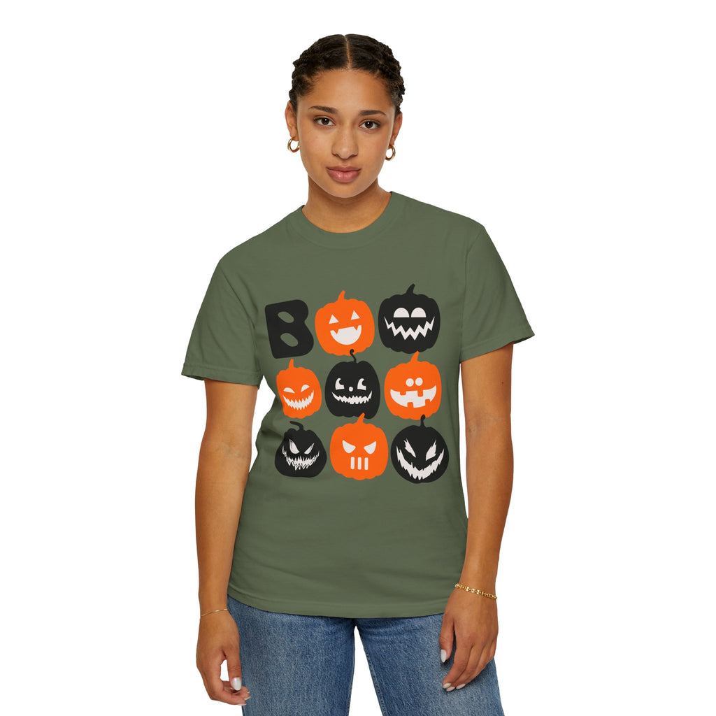 Jack-o-Lantern Faces T-shirt | Halloween Pumpkins Boo Pattern